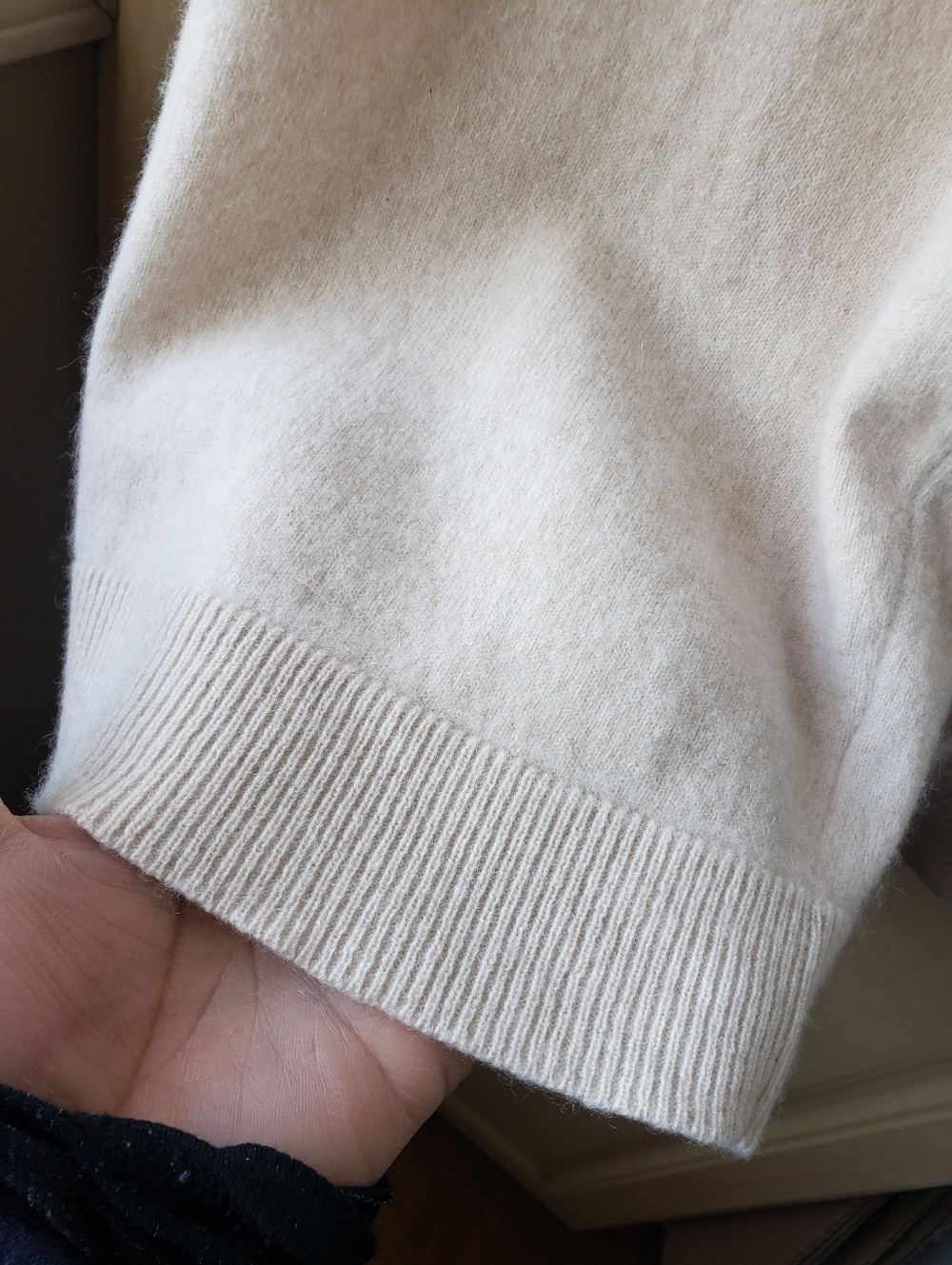 Saks Fifth Avenue 100% Cashmere Wide-Leg Knit Pants in Cream - Picture 6 of 16